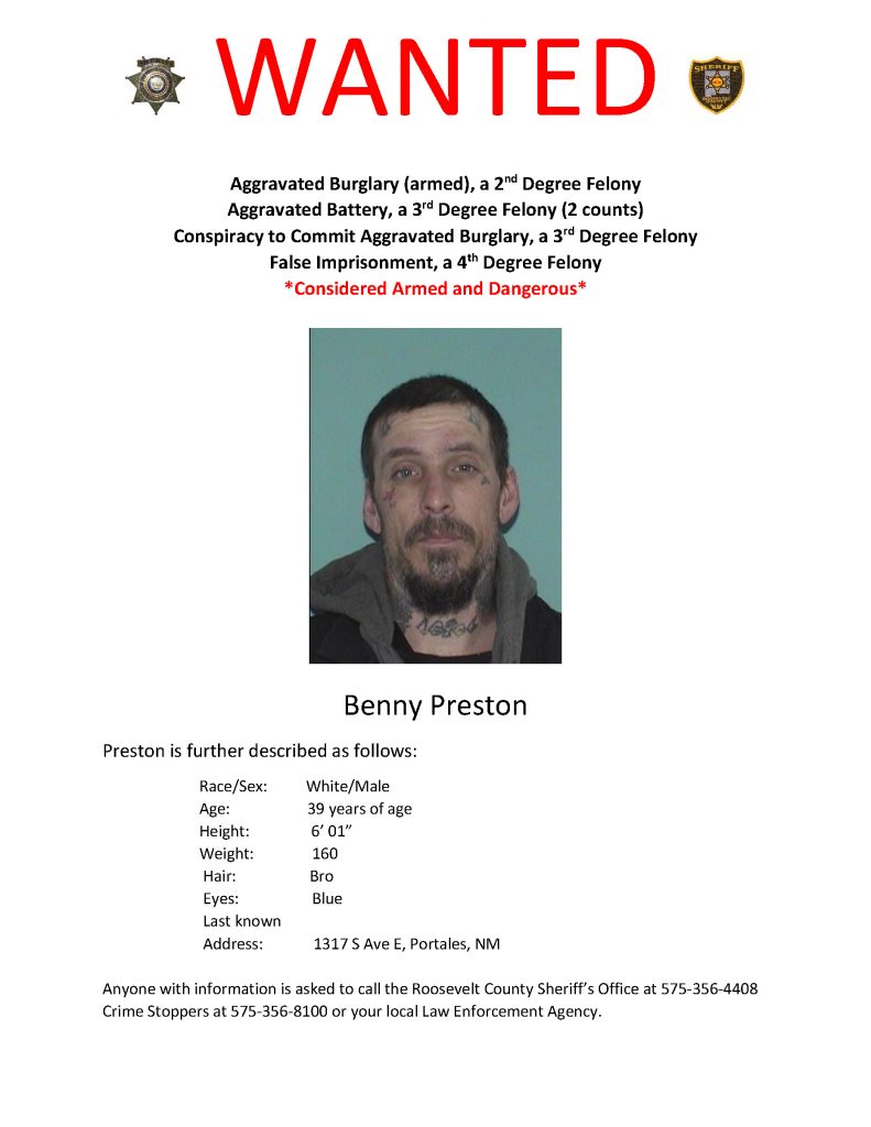 Wanted Benny Preston